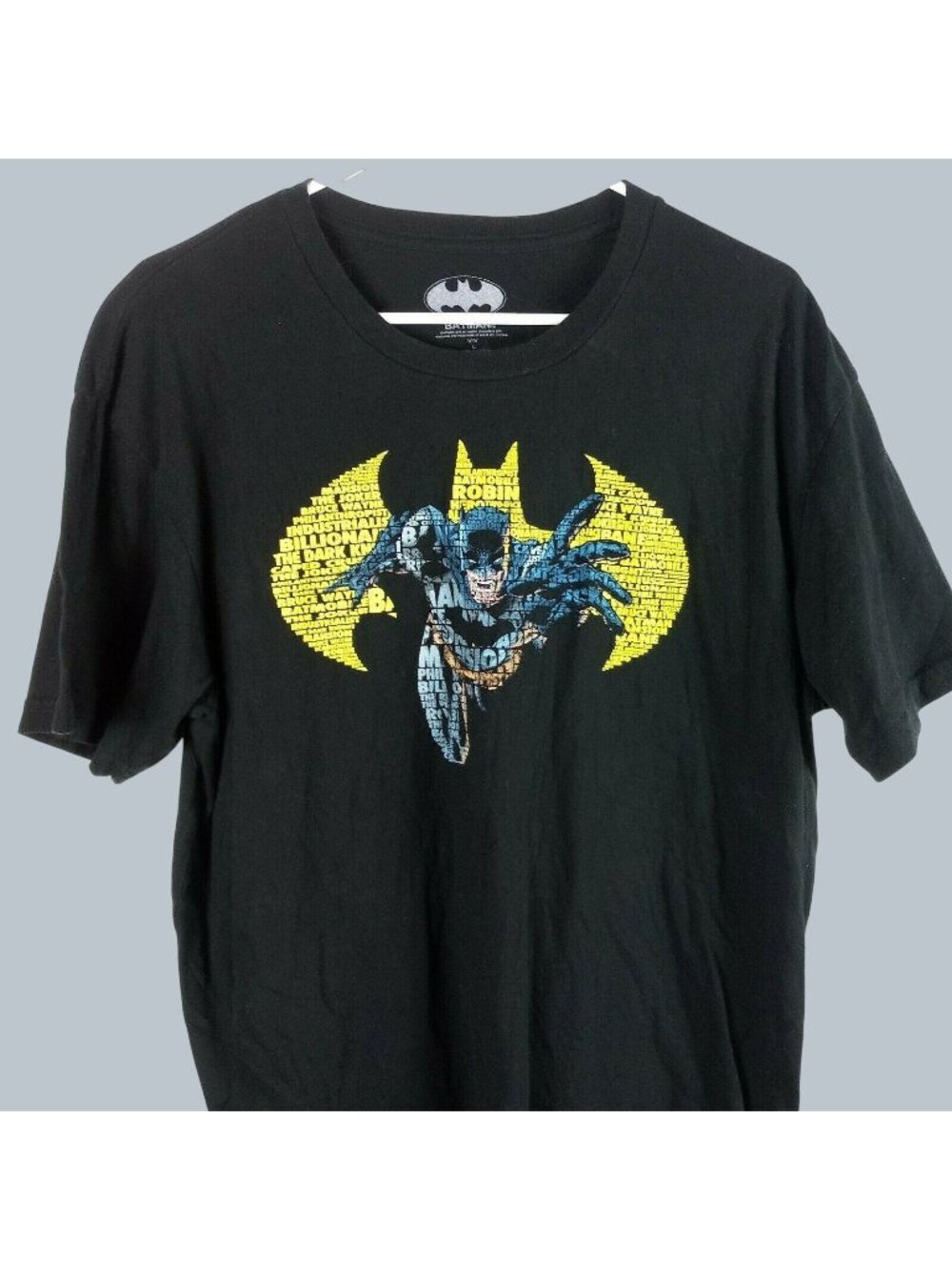 DC Comics Batman Mosaic Graphic T Shirt Mens M Black Streetwear Nerdcore Movie